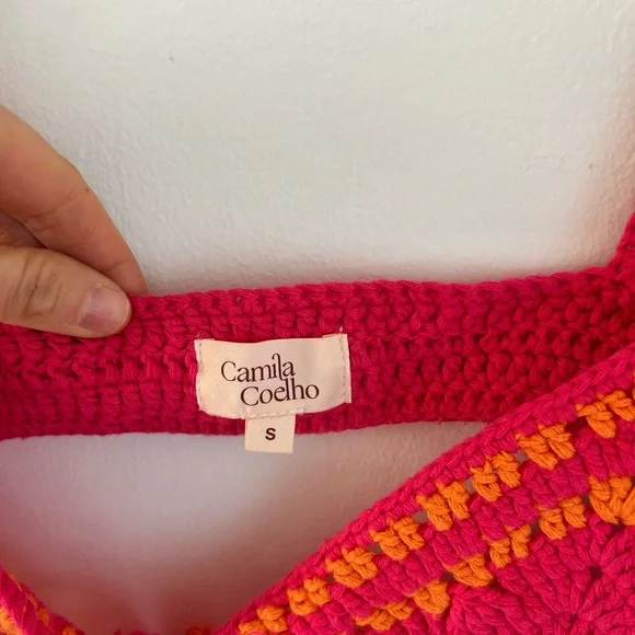 Camila Coelho Mira hand crochet fringe crop - Picture 3 of 3